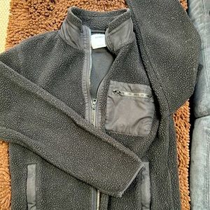 Black fleece zip up jacket